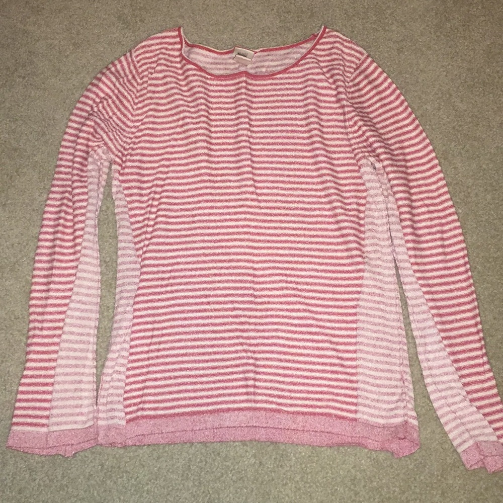 J. Jill Pink & White Striped Sweater